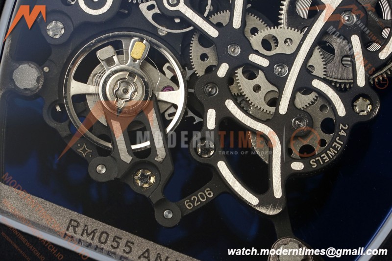 Richard Mille - RM055 Bubba Watson Black CER/RU Blk/Blk Rehaut Skeleton Brushed Ribs MLF V2 RMUL2