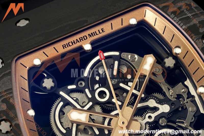 Richard Mille - RM055 Bubba Watson Asia Edition Black NTPT/RU BLK/RG Rehaut Skeleton Brushed Ribs MLF V2 RMUL2