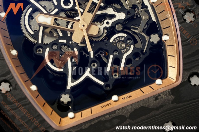 Richard Mille - RM055 Bubba Watson Asia Edition Black NTPT/RU BLK/RG Rehaut Skeleton Brushed Ribs MLF V2 RMUL2