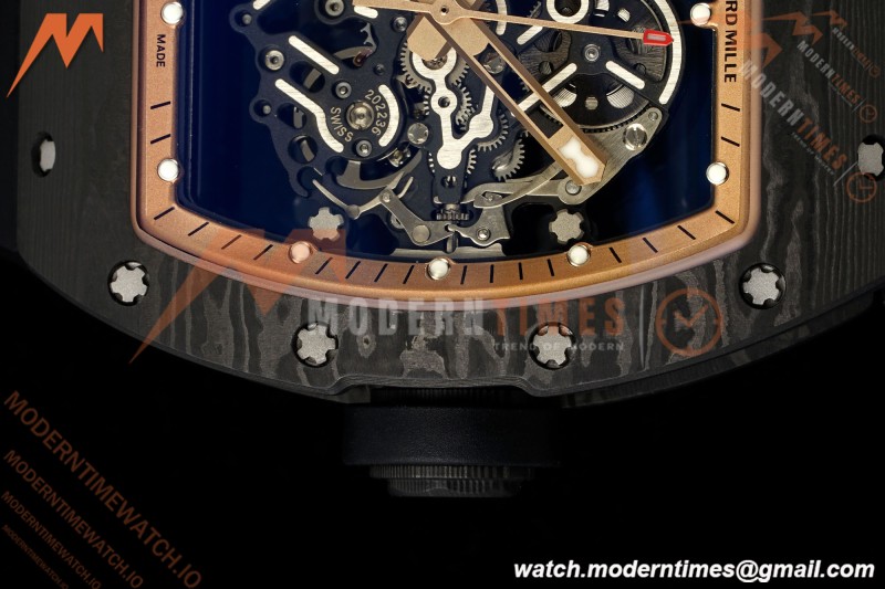 Richard Mille - RM055 Bubba Watson Asia Edition Black NTPT/RU BLK/RG Rehaut Skeleton Brushed Ribs MLF V2 RMUL2