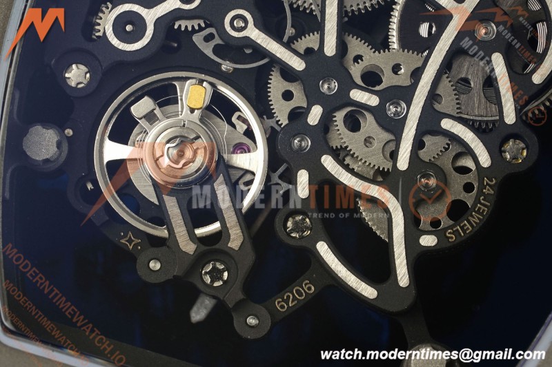 Richard Mille - RM055 Bubba Watson Boutique Edition Grey CER/RU Blk/Grey Rehaut Skeleton Brushed Ribs MLF V2 RMUL2