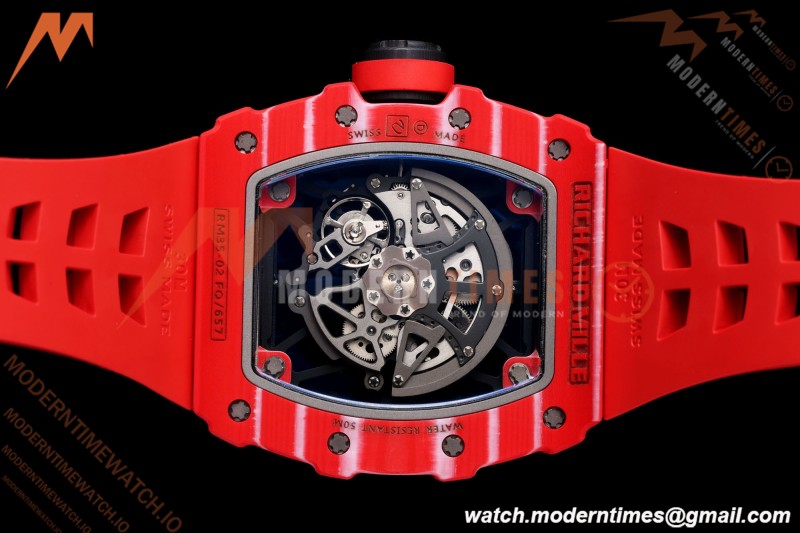 Richard Mille - RM35-02 Rafael Nadal Red/Red NTPT Skeleton Dial UMI RMAL1 Free Sprung | 리차드 밀 - RM35-02 라파엘 나달 레드/레드 NTPT 스켈레톤 다이얼 UMI RMAL1 프리 스프렁