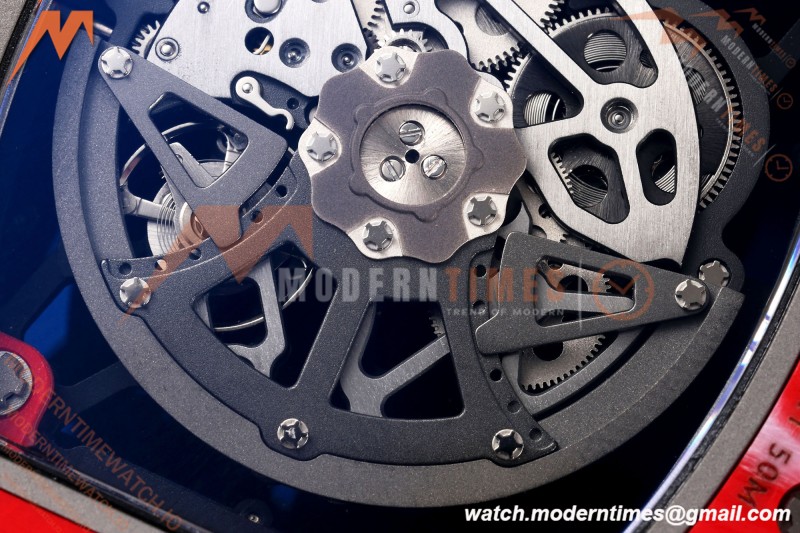 Richard Mille - RM35-02 Rafael Nadal Red NTPT/RU Blk/Blk Rehaut Skeleton UMI RMAL1 Free Sprung