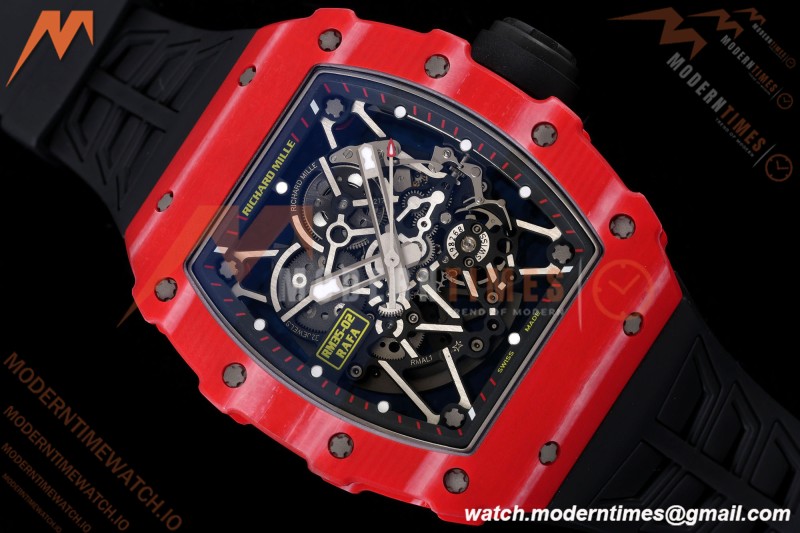 Richard Mille - RM35-02 Rafael Nadal Red NTPT/RU Blk/Blk Rehaut Skeleton UMI RMAL1 Free Sprung