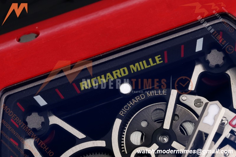 Richard Mille - RM35-02 Rafael Nadal Red NTPT/RU Blk/Blk Rehaut Skeleton UMI RMAL1 Free Sprung
