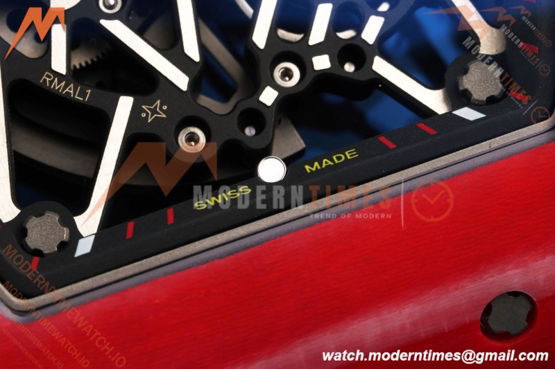 Richard Mille - RM35-02 Rafael Nadal Red NTPT/RU Blk/Blk Rehaut Skeleton UMI RMAL1 Free Sprung