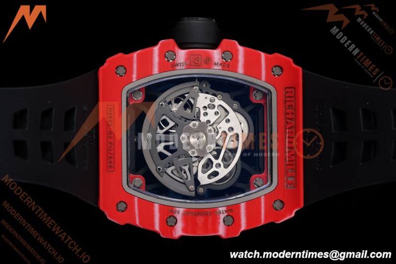 Richard Mille - RM35-02 Rafael Nadal Red NTPT/RU Blk/Blk Rehaut Skeleton UMI RMAL1 Free Sprung