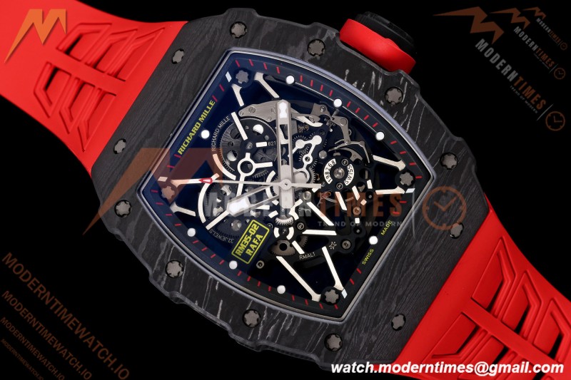 Richard Mille - RM35-02 Rafael Nadal Black NTPT/RU Blk/Blk Rehaut Skeleton UMI RMAL1 Free Sprung