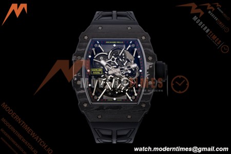 Richard Mille - RM35-02 Rafael Nadal Black NTPT/RU Blk/Blk/Blk Rehaut Skeleton UMI RMAL1 Free Sprung
