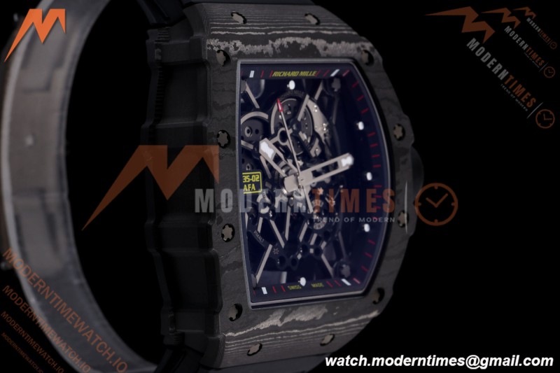 Richard Mille - RM35-02 Rafael Nadal Black NTPT/RU Blk/Blk/Blk Rehaut Skeleton UMI RMAL1 Free Sprung
