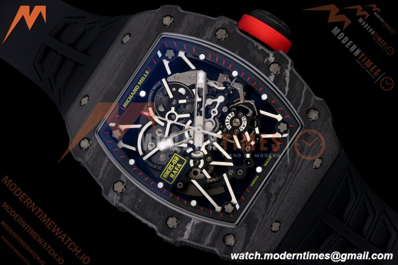 Richard Mille - RM35-02 Rafael Nadal Black NTPT/RU Blk/Blk/Red Rehaut Skeleton UMI RMAL1 Free Sprung | 리차드 밀 - RM35-02 라파엘 나달 블랙 NTPT/RU 블랙/블랙/레드 리하우트 스켈레톤 UMI RMAL1 프리 스프렁