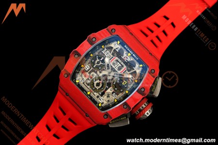 Richard Mille - RM11-03 Annual Calendar Flyback Chrono Red Carbon NTPT/RU Skeleton ABMF RMAC3 | 리샤르 밀 - RM11-03 애뉴얼 캘린더 플라이백 크로노 레드 카본 NTPT/러버 스켈레톤 ABMF RMAC3