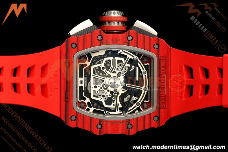 Richard Mille - RM11-03 Annual Calendar Flyback Chrono Red Carbon NTPT/RU Skeleton ABMF RMAC3