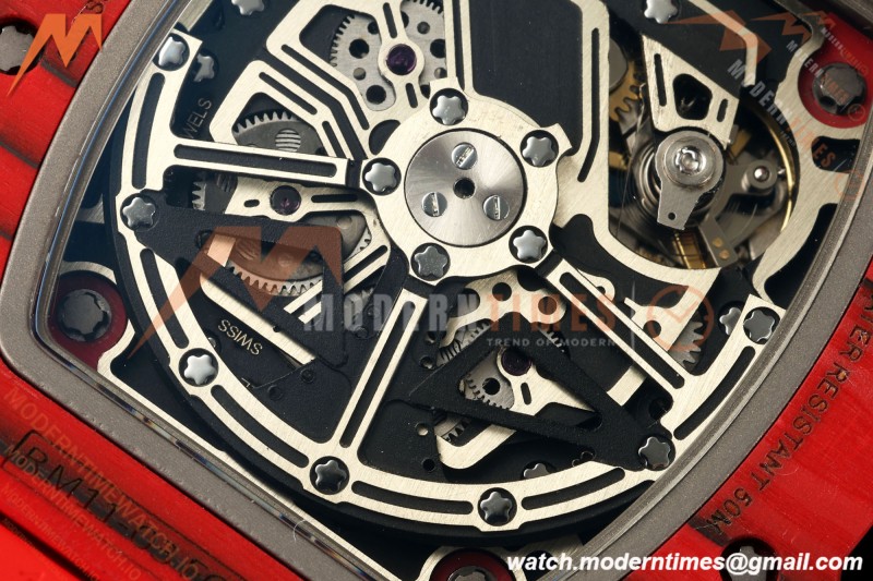 Richard Mille - RM11-03 Annual Calendar Flyback Chrono Red Carbon NTPT/RU Skeleton ABMF RMAC3