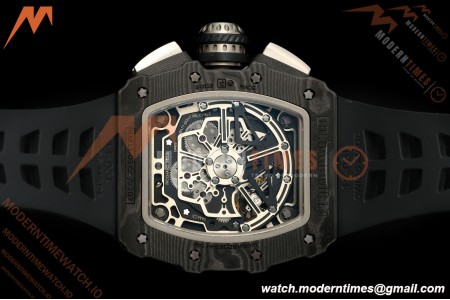 Richard Mille - RM11-03 Annual Calendar Flyback Chrono Black Carbon NTPT/RU Skeleton ABMF RMAC3 | 리샤르 밀 - RM11-03 애뉴얼 캘린더 플라이백 크로노 블랙 카본 NTPT/러버 스켈레톤 ABMF RMAC3