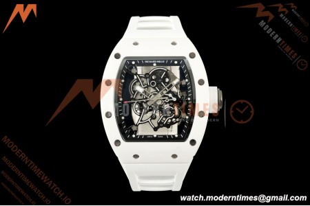Richard Mille - RM055 Bubba Watson White CER/RU Blk/Blk Rehaut Skeleton A9F RMUL2 Free Sprung