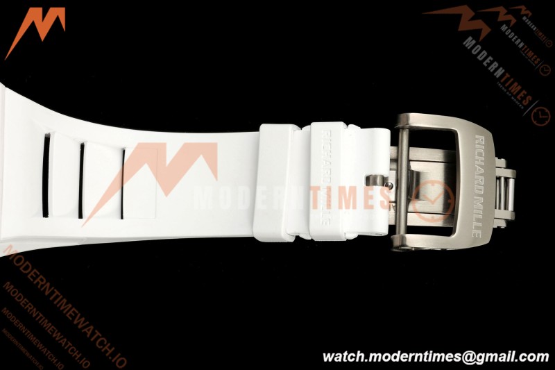 Richard Mille - RM055 Bubba Watson White CER/RU Blk/Blk Rehaut Skeleton A9F RMUL2 Free Sprung