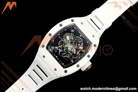 Richard Mille - RM055 Bubba Watson White CER/RU Blk/Blk Rehaut Skeleton A9F RMUL2 Free Sprung
