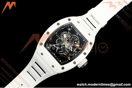 Richard Mille - RM055 Bubba Watson White CER/RU Blk/Blk Rehaut Skeleton A9F RMUL2 Free Sprung