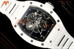 Richard Mille - RM055 Bubba Watson White CER/RU Blk/Blk Rehaut Skeleton A9F RMUL2 Free Sprung