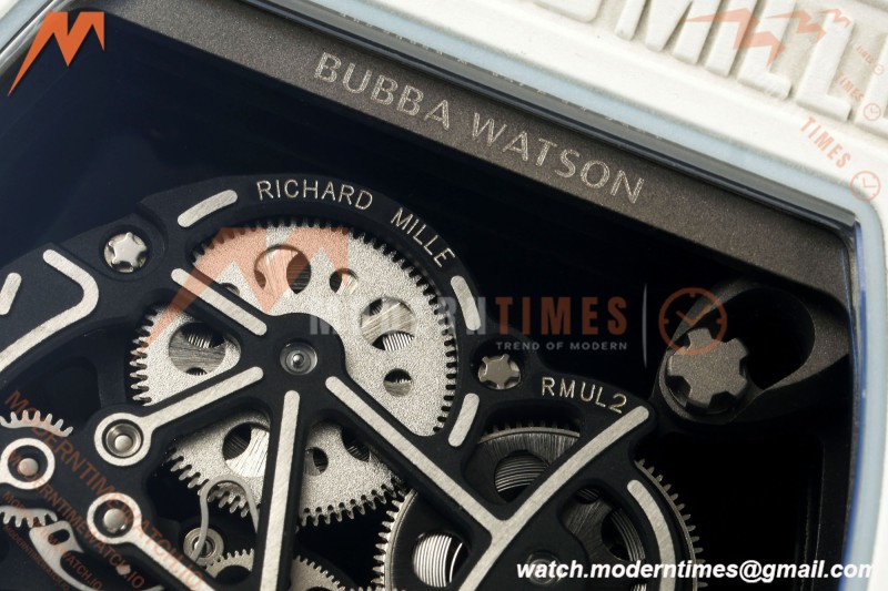 Richard Mille - RM055 Bubba Watson White CER/RU Blk/Blk Rehaut Skeleton A9F RMUL2 Free Sprung