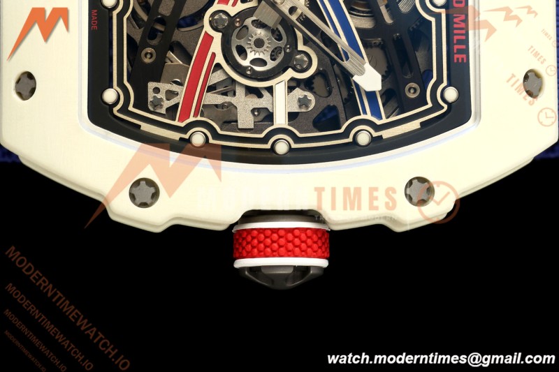 Richard Mille - RM67-02 Alexis White NTPT Blu/Red/Wht/Blk Skeleton AVF CRMA7