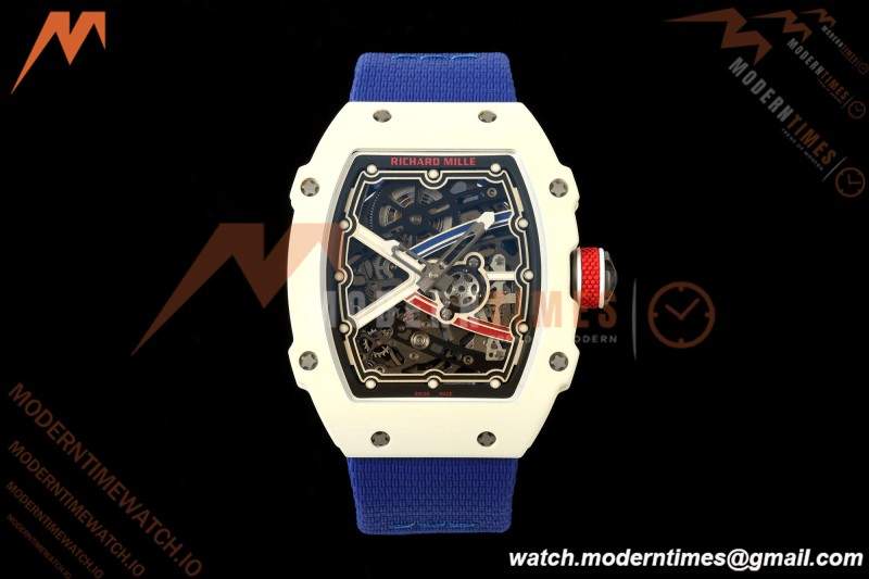 Richard Mille - RM67-02 Alexis White NTPT Blu/Red/Wht/Blk Skeleton AVF CRMA7
