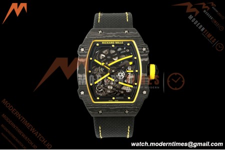 Richard Mille - RM67-02 Black NTPT Yellow/Blk Skeleton Black Strap AVF CRMA7