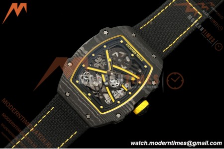 Richard Mille - RM67-02 Black NTPT Yellow/Blk Skeleton Black Strap AVF CRMA7