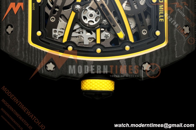 Richard Mille - RM67-02 Black NTPT Yellow/Blk Skeleton Black Strap AVF CRMA7