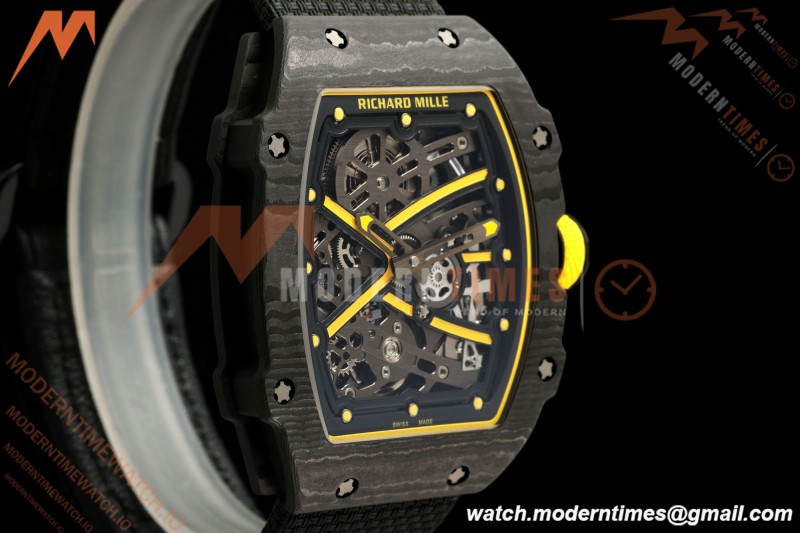 Richard Mille - RM67-02 Black NTPT Yellow/Blk Skeleton Black Strap AVF CRMA7