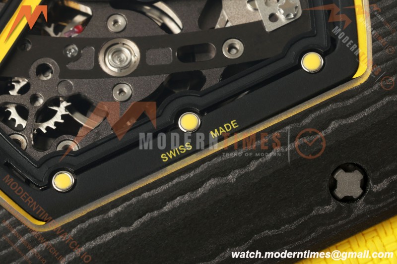 Richard Mille - RM67-02 Black NTPT Yellow/Blk Skeleton Yellow Strap AVF CRMA7