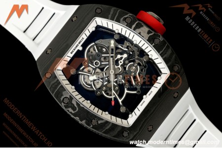 Richard Mille - RM055 Bubba Watson White Legend Black NTPT/RU Blk/Wht Rehaut Skeleton Brushed Ribs BOSS RMUL2 Free Sprung