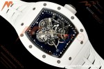 Richard Mille - RM055 Bubba Watson White CER/RU Blk/Blk Rehaut Skeleton Boss RMUL2 Free Sprung