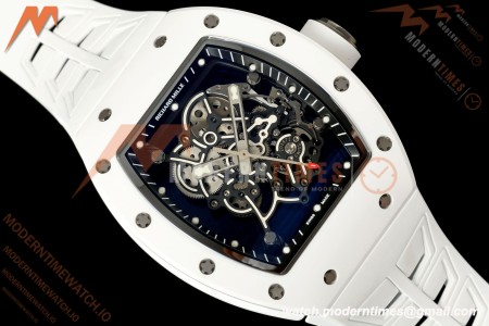 Richard Mille - RM055 Bubba Watson White CER/RU Blk/Blk Rehaut Skeleton Boss RMUL2 Free Sprung