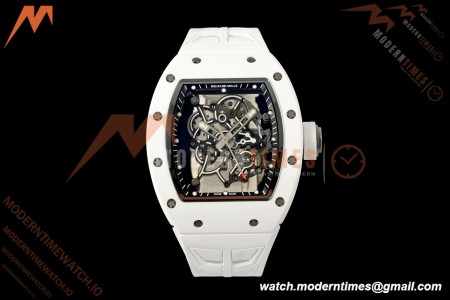 Richard Mille - RM055 Bubba Watson White CER/RU Blk/Blk Rehaut Skeleton Boss RMUL2 Free Sprung