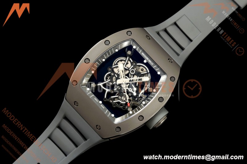 Richard Mille - RM055 Bubba Watson Boutique Grey CER/RU Black Rehaut Skeleton Boss Vaucher RMUL2 Free Sprung