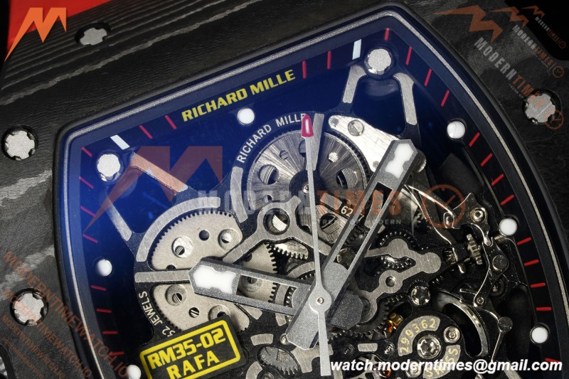 Richard Mille - RM35-02 Rafael Nadal Black NTPT/Red RU Skeleton Dial MILLEF RMUL1