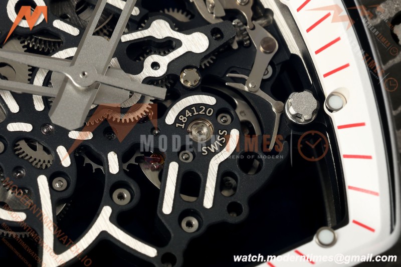 Richard Mille - RM055 Bubba Watson Black NTPT/Wht RU Wht/Red Skeleton Dial MILLEF RMUL2 Free Sprung
