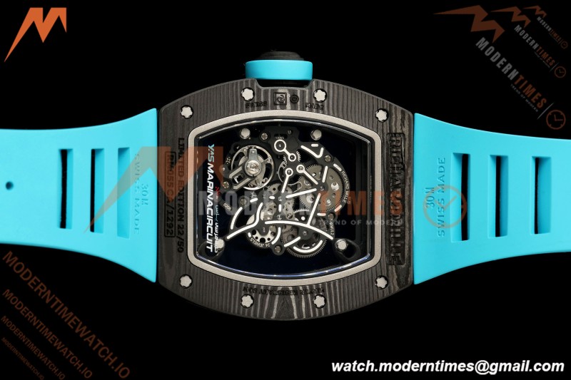 Richard Mille - RM055 Bubba Watson Black NTPT/Blue RU Skeleton Dial MILLEF RMUL2 Free Sprung