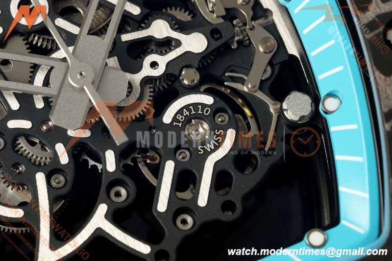 Richard Mille - RM055 Bubba Watson Black NTPT/Blue RU Skeleton Dial MILLEF RMUL2 Free Sprung