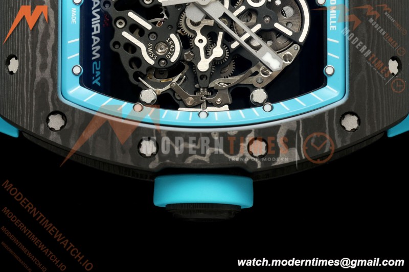 Richard Mille - RM055 Bubba Watson Black NTPT/Blue RU Skeleton Dial MILLEF RMUL2 Free Sprung