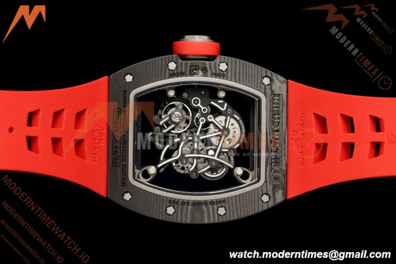 Richard Mille - RM055 Bubba Watson Black NTPT/Red RU Blk/Red Skeleton Dial MILLEF RMUL2 Free Sprung