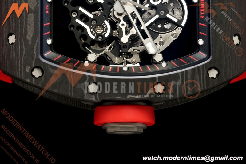 Richard Mille - RM055 Bubba Watson Black NTPT/Red RU Blk/Red Skeleton Dial MILLEF RMUL2 Free Sprung