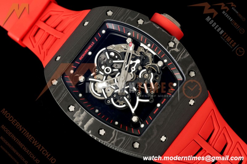 Richard Mille - RM055 Bubba Watson Black NTPT/Red RU Blk/Red Skeleton Dial MILLEF RMUL2 Free Sprung