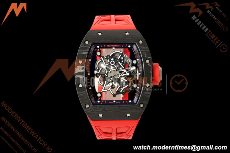 Richard Mille - RM055 Bubba Watson Black NTPT/Red RU Blk/Red Skeleton Dial MILLEF RMUL2 Free Sprung
