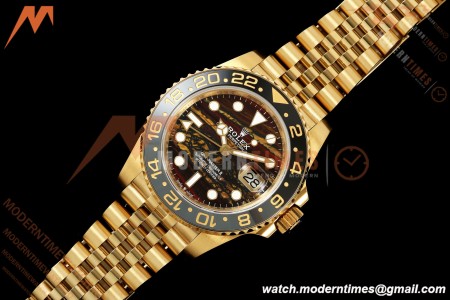 Rolex - GMT II 126718GRNR 40mm 904L Jub YG/YG Tiger Iron Dial QF VR3285 Free Sprung | ロレックス - GMTマスターII 126718GRNR 40mm 904L ジュビリーブレス イエローゴールド/イエローゴールド タイガーズアイ（タイガーアイアン）ダイアル QF VR3285 フリースプラング