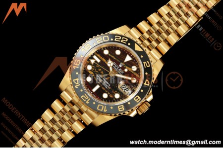 Rolex - GMT II 126718GRNR 40mm 904L Jub YG/YG Tiger Iron Dial QF VR3285 Free Sprung