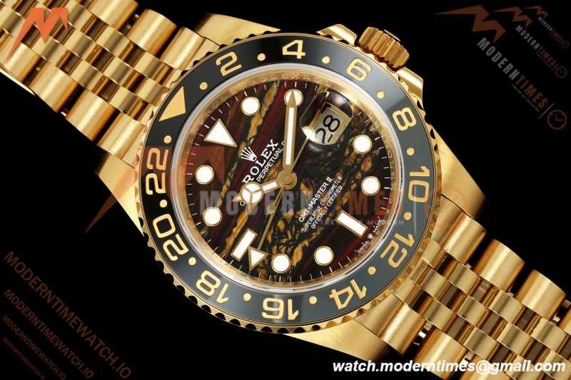 Rolex - GMT II 126718GRNR 40mm 904L Jub YG/YG Tiger Iron Dial QF VR3285 Free Sprung
