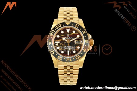 Rolex - GMT II 126718GRNR 40mm 904L Jub YG/YG Tiger Iron Dial QF VR3285 Free Sprung | ロレックス - GMTマスターII 126718GRNR 40mm 904L ジュビリーブレス イエローゴールド/イエローゴールド タイガーズアイ（タイガーアイアン）ダイアル QF VR3285 フリースプラング